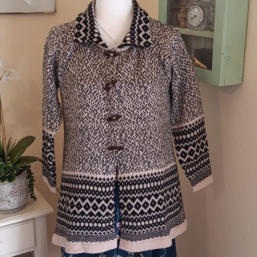 Beautiful Fair Isle Inspired Cardigan  Sweater